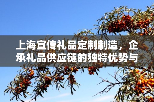 上海宣传礼品定制制造，企承礼品供应链的独特优势与解决方案
