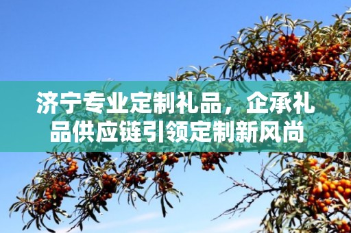 济宁专业定制礼品，企承礼品供应链引领定制新风尚